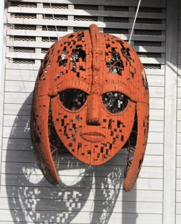 Depiction of the famous Sutton Hoo helmet