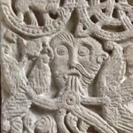 Ornate symbolism in a Saxon grave slab